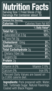 Boulder Sausage Peppered Uncured Bacon Nutrition Facts