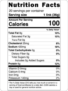 Boulder Sausage ABF Breakfast Links Sausage Nutrition Facts