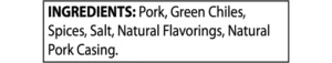 Boulder Sausage Green Chile Sausage Nutrition Label